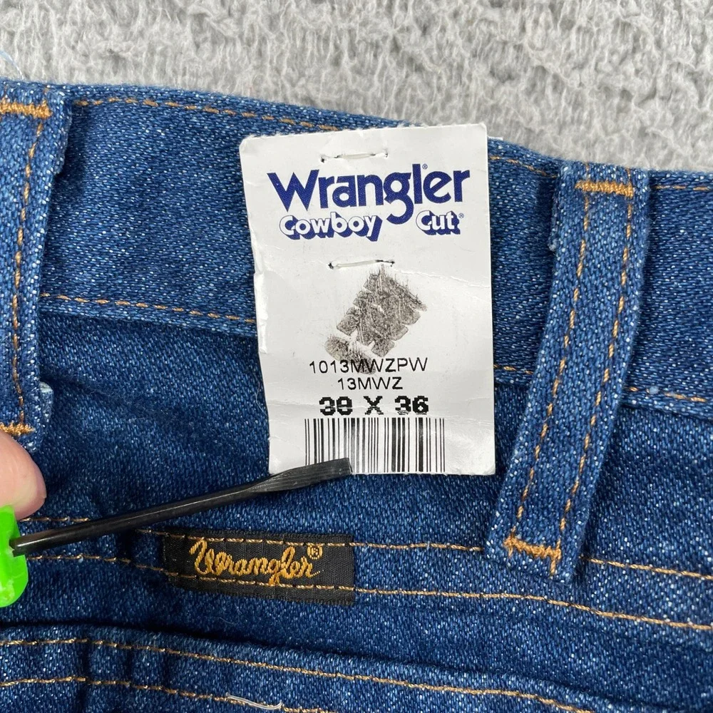 Wrangler Jeans Mens 38x36 Blue Cowboy Cut 13MWZ Original Fit Straight Leg Denim